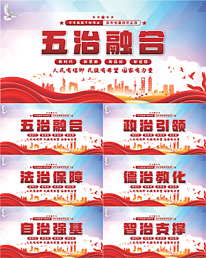 五治融合党建展板系列