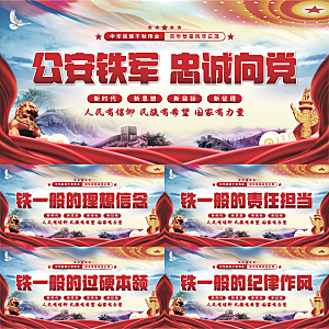 公安铁军党建展板系列