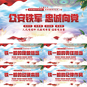 公安铁军党建展板系列