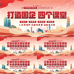 四个课堂党建展板系列