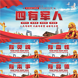 四有军人党建展板系列