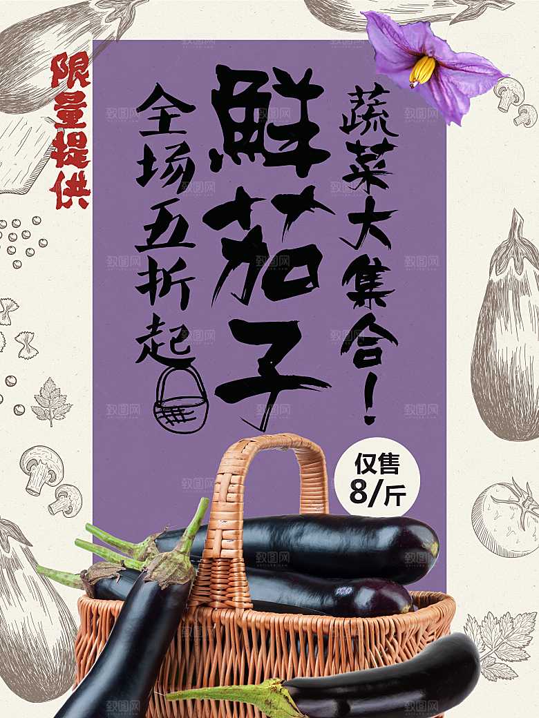 新鲜茄子全场五白起