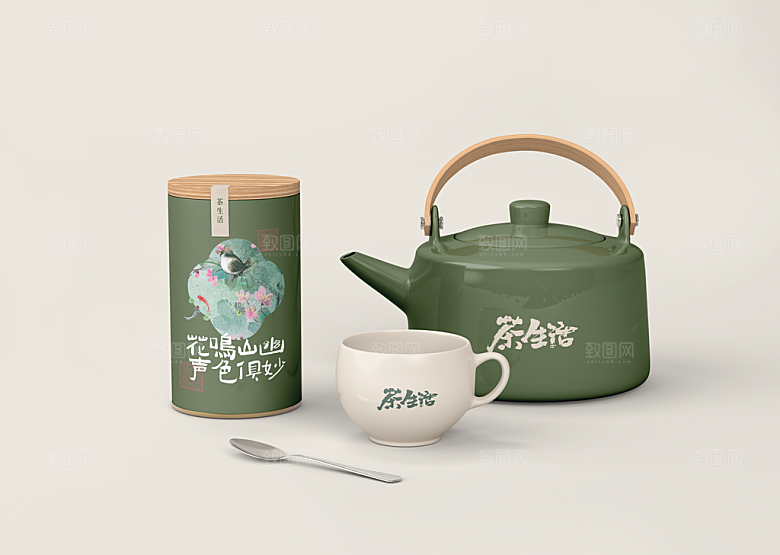 中式礼盒包装VI智能贴图样机品牌