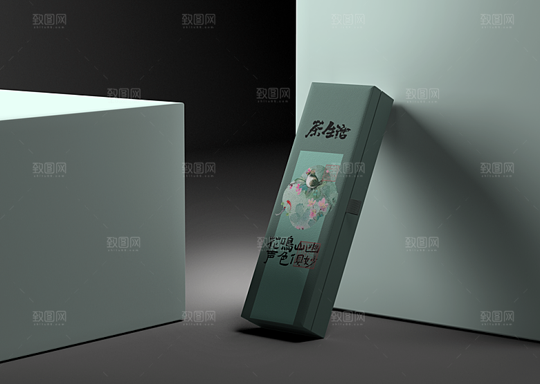 中式品牌礼盒包装VI智能贴图样机