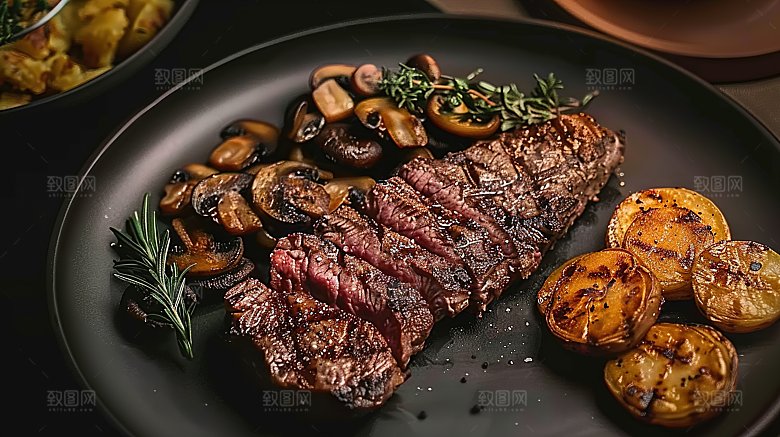 高级美食牛排牛肉烤肉西式高清大餐烹饪