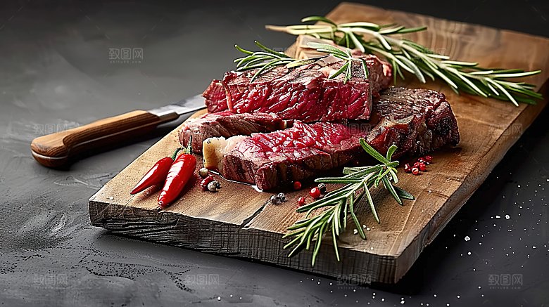 高级西式美食摄影大餐牛排烹饪烤肉牛肉