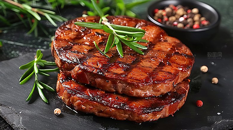 黑椒烤肉西式美食飘香牛肉牛排摄影