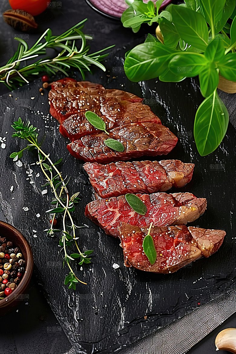 酱料美食水果沙朗牛肉烤肉蔬菜西餐高清美味