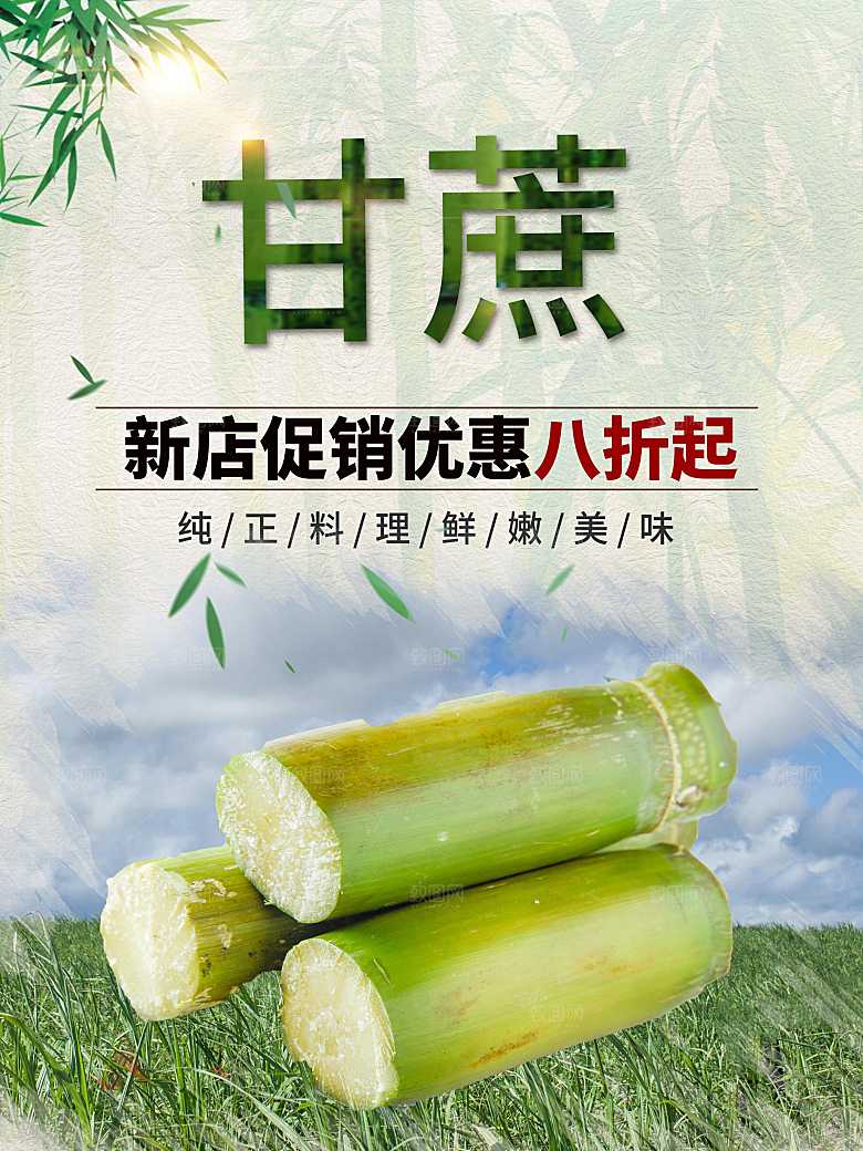 甘蔗新店促销优惠八折起