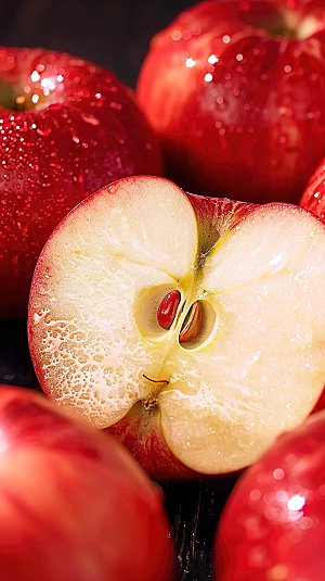 红色美味新鲜鲜甜有机健康水果苹果天然