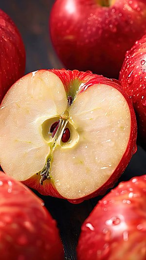 健康红色水果美味新鲜鲜甜天然有机苹果
