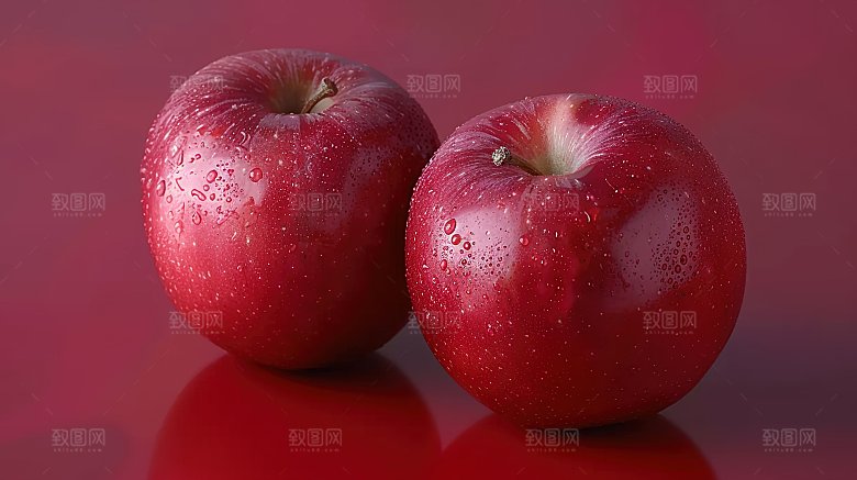 健康红色新鲜特写天然美味水果苹果