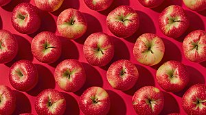 特写天然红色新鲜水果苹果健康美味有机