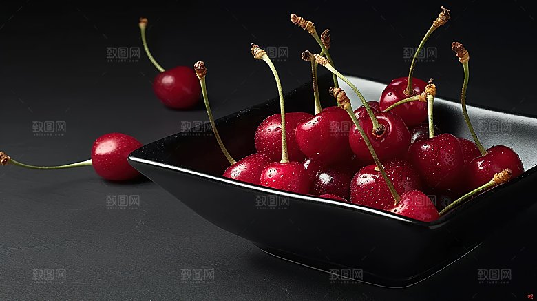 车厘子水果美味樱桃新鲜果肉红色
