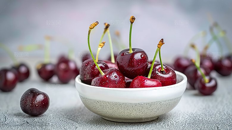 果肉红色新鲜车厘子美味水果樱桃