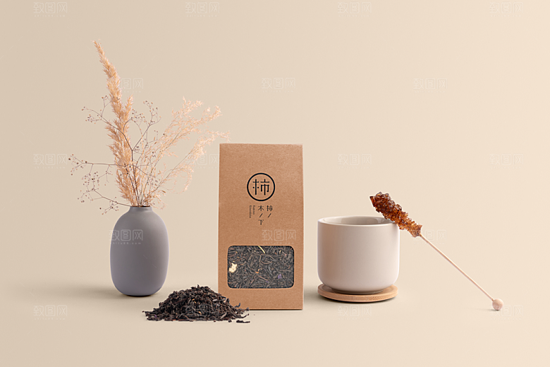 简约茶叶罐装盒子礼盒包装样机