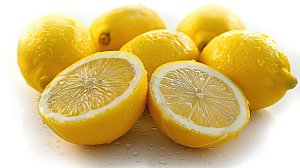 果肉柠檬汁柠檬清新黄色高清健康水果维c