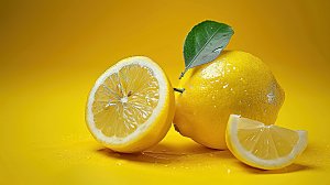 柠檬果肉酸橙摄影柠檬片水果新鲜果汁清新夏