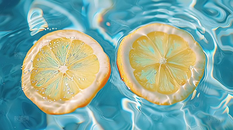 柠檬果肉酸橙新鲜夏季果汁水果清新