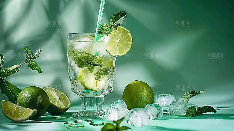 柠檬果汁酸橙水果果肉清新夏季新鲜