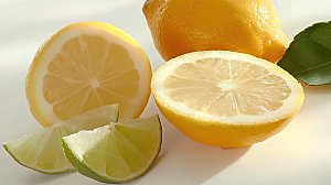 柠檬果汁酸橙夏季水果新鲜果肉清新