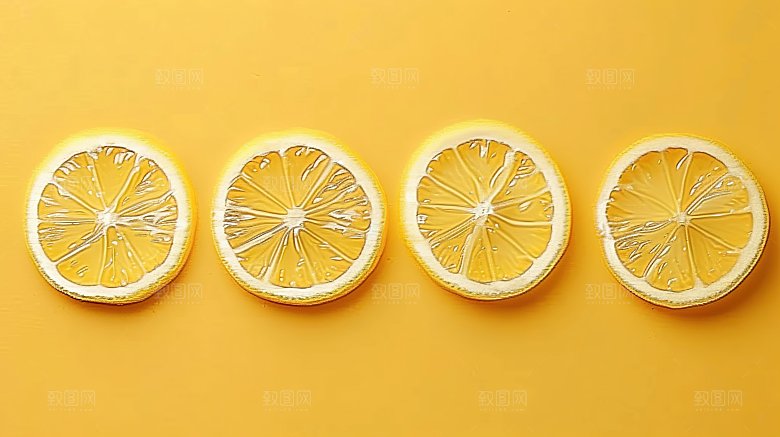 清新高清维c果肉健康水果柠檬汁黄色柠檬