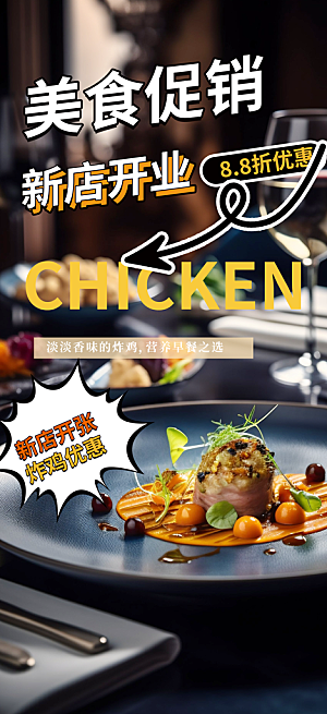 美食促销活动周年庆海报