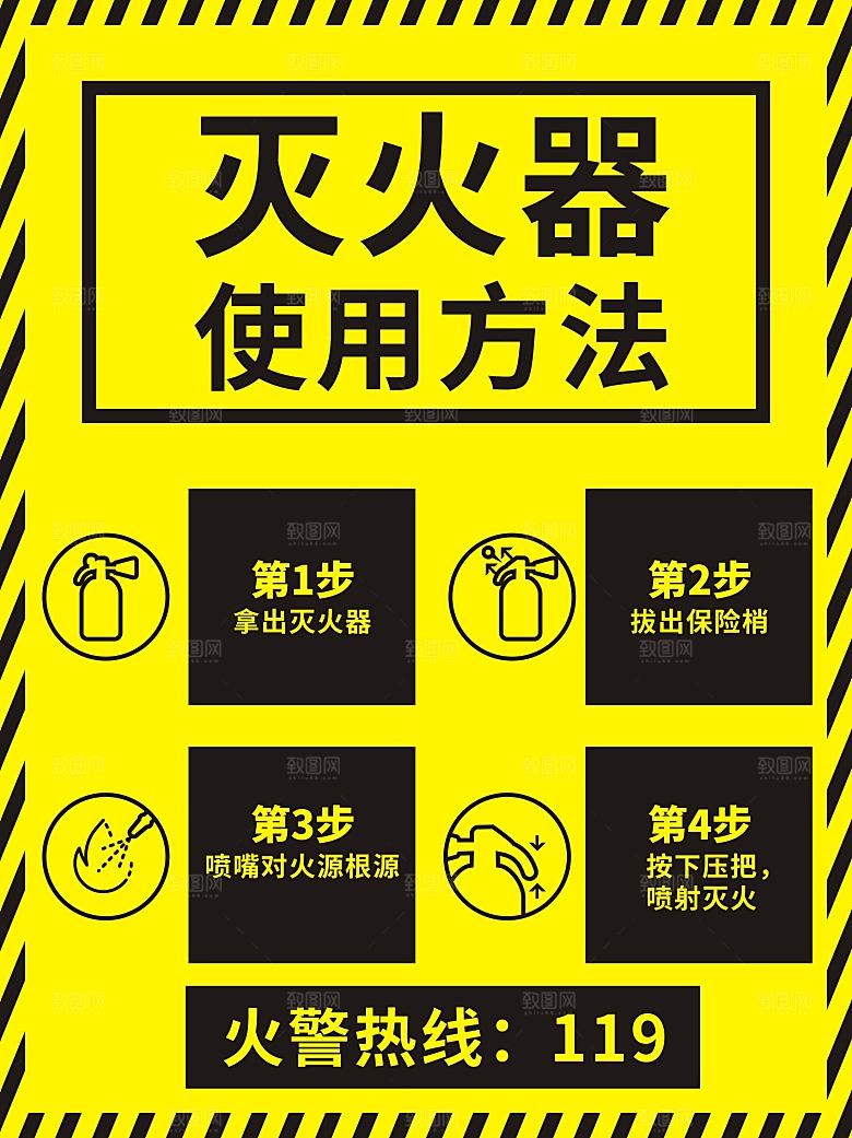 灭火器使用方法海报
