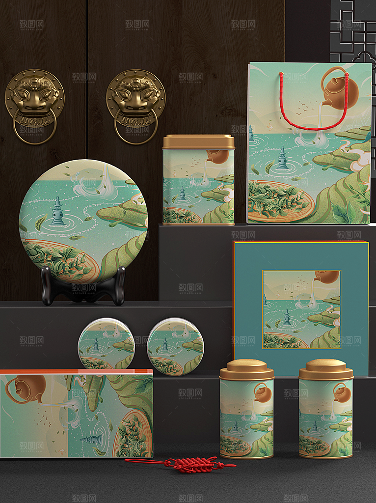 中国风茶叶包装套装样机