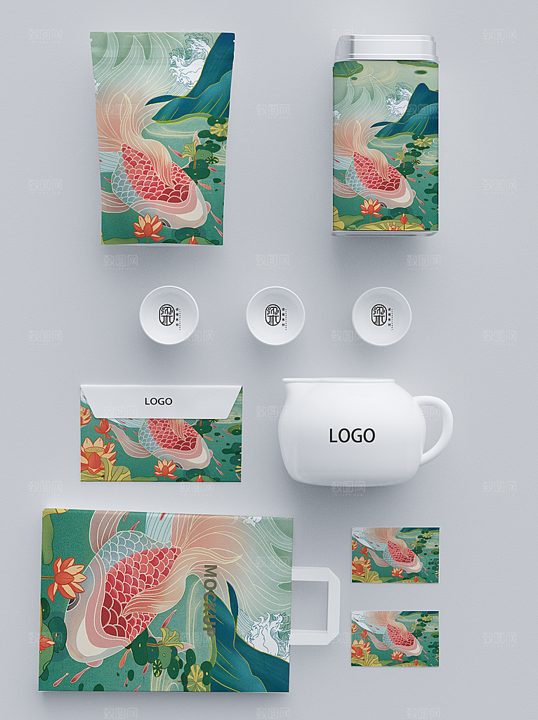 中国风茶叶包装套装样机