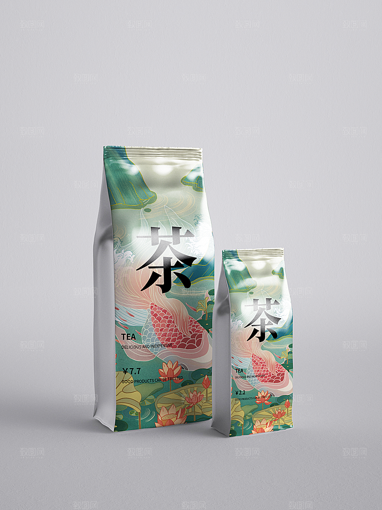 高端茶叶包装样机素材