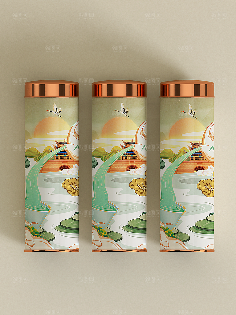 高端茶叶包装样机素材