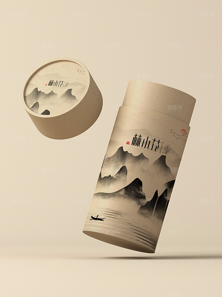 创意茶叶包装礼盒样机