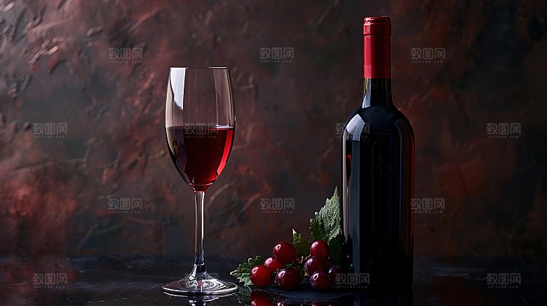 红酒倒酒摄影酒瓶品酒庆祝酒杯酒具红色
