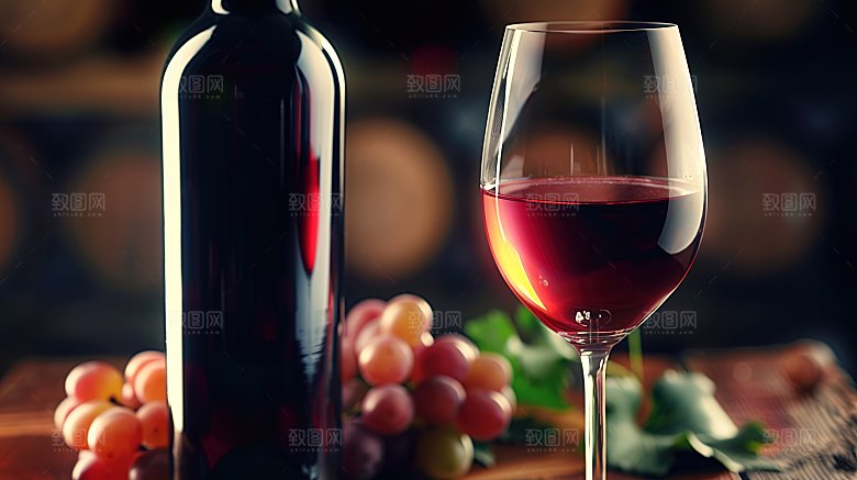 红酒酒精酒杯品酒葡萄酒酒瓶喜庆庆祝