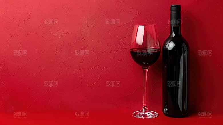 红色庆祝酒具摄影倒酒酒杯红酒高贵品酒酒瓶