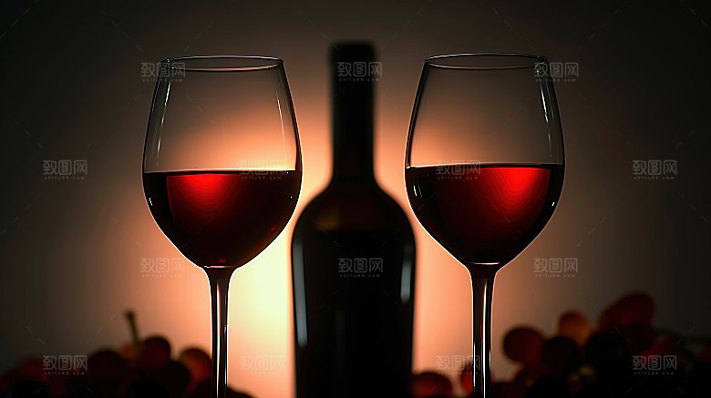酒杯品酒倒酒喜庆酒精酒具葡萄酒酒瓶红酒庆