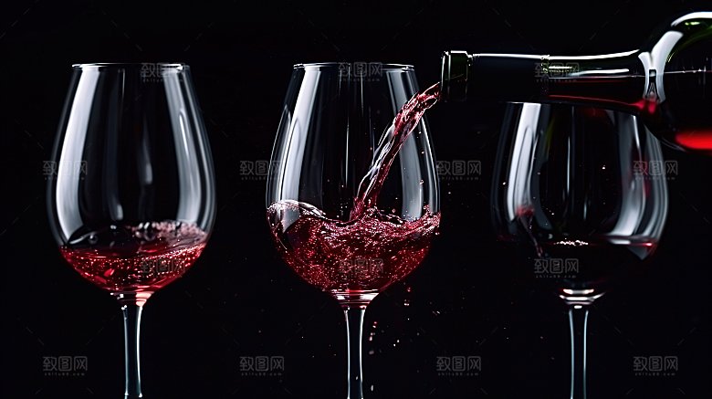 酒精红酒品酒庆祝酒瓶倒酒喜庆酒杯葡萄酒