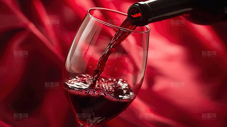 酒具摄影倒酒高贵红酒品酒酒杯庆祝红色酒瓶