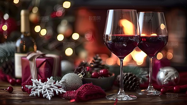酒瓶喜庆酒杯品酒红酒庆祝酒精葡萄酒