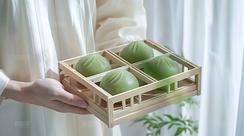 青团糕点清明美食艾草点心传统