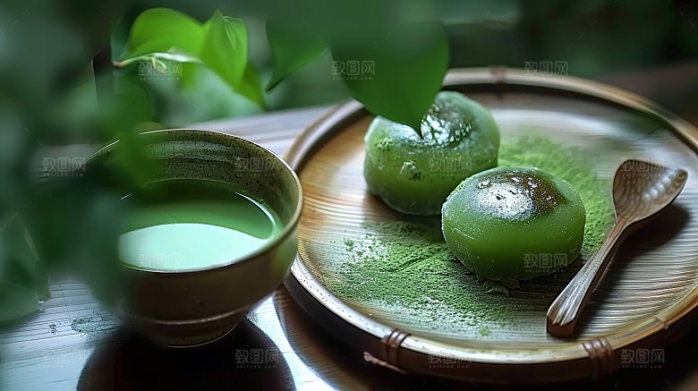 青团美食清明艾草点心糕点传统