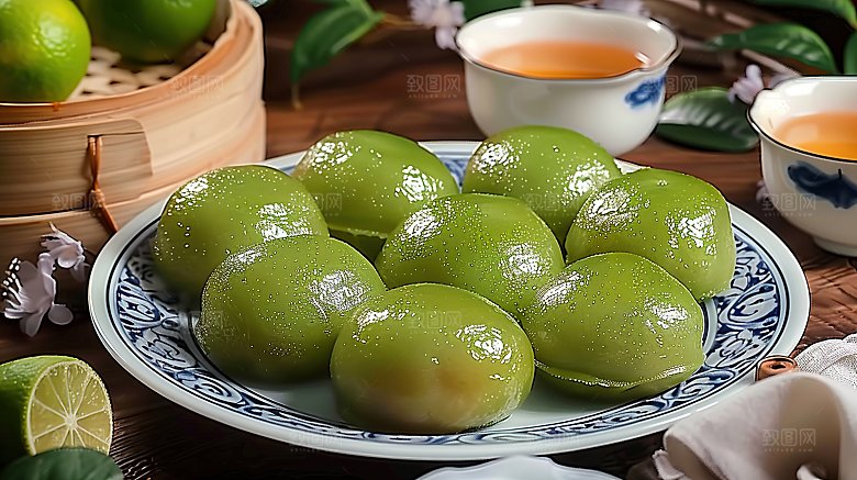 青团清明美食糕点艾草美食甜食传统点心美味