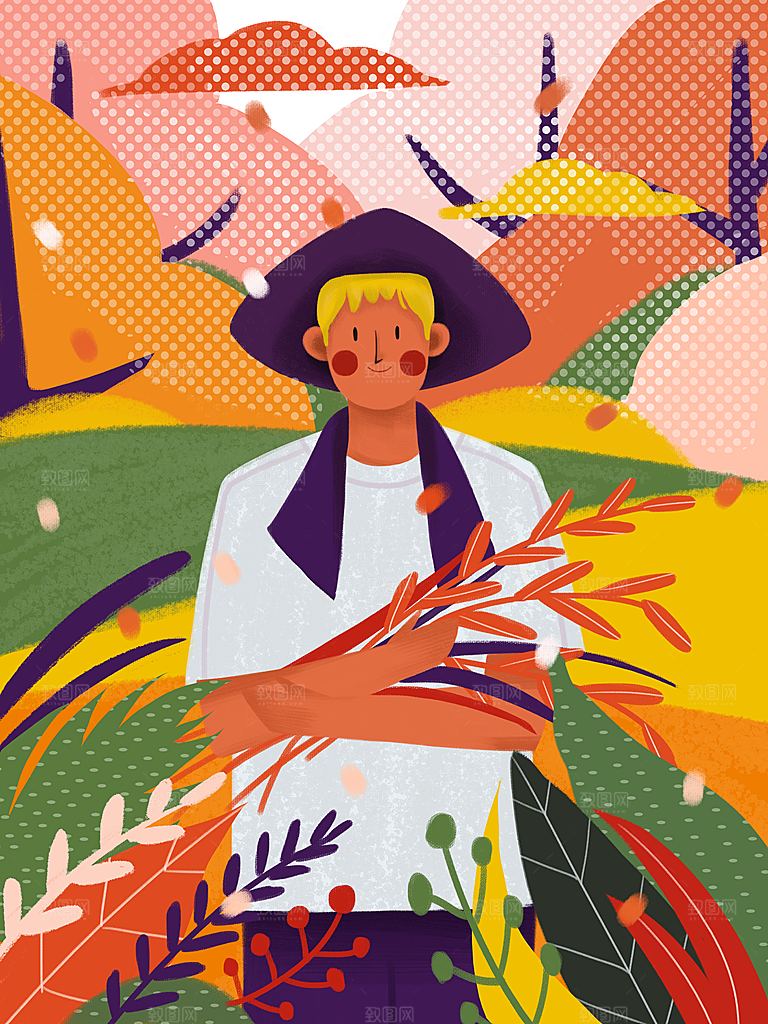 五一劳动节节日宣传插画海报