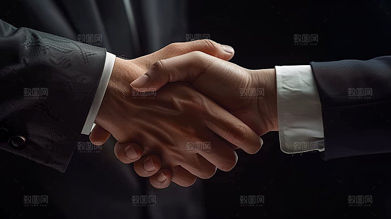 特写交流手势商务同意握手合作问候