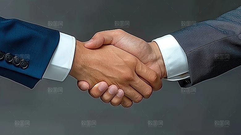 同意特写问候握手手势合作商务