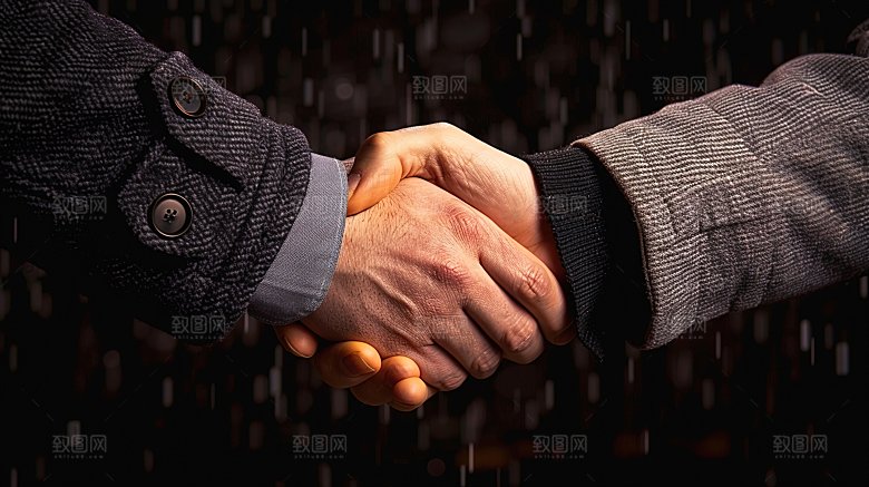 同意握手问候合作商务交流特写手势
