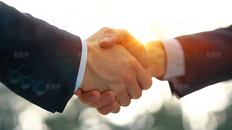 握手手势合作商务问候特写同意