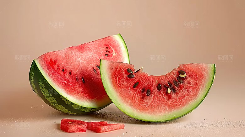 冰凉解暑西瓜新鲜摄影红色水果美味夏日