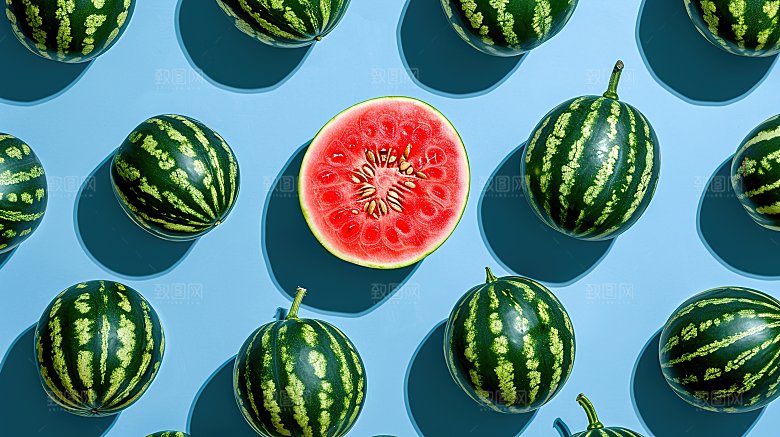 冰凉水果夏日美味红色西瓜解暑新鲜